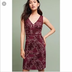 Anthro Burgundy Lace Dress
